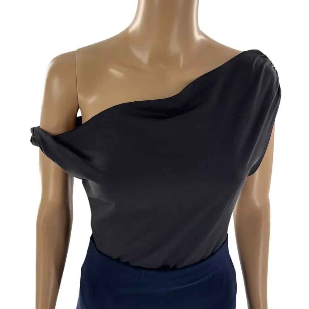 Camila Coelho Black Off The Shoulder One Piece Bodysuit